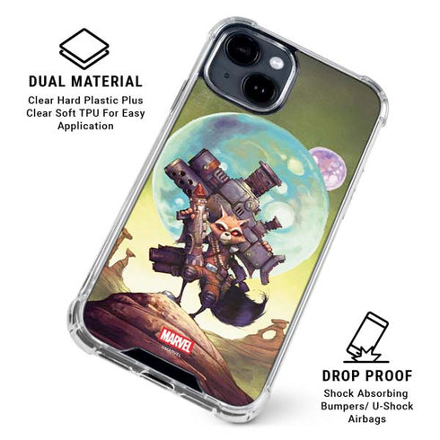 Marvel Rocket Raccoon Armored Arsenal iPhone 15 Clear Case